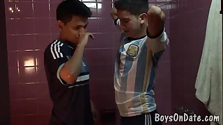 Cycling boyfriends succeed in dirty in a shower